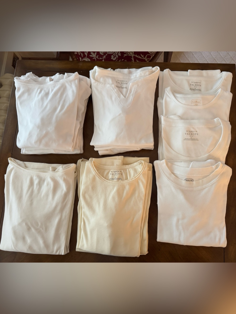 Talbots women’s White and Cream Long and 3/4 Length Sleeve Tee Mix